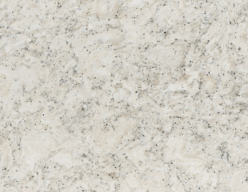 Pendle Hill granite slab featuring a light beige base with peppered speckles in Oak Brook Pendle Hill granite slab with a light beige base and peppered speckles in Oak Brook