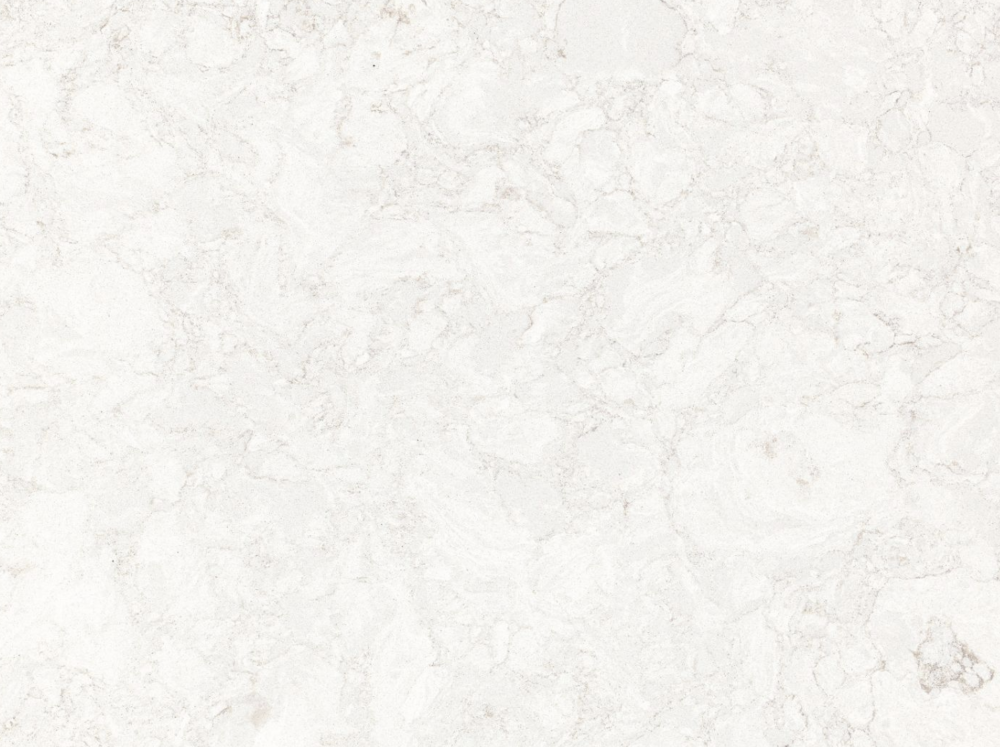 Seacourt quartz slab featuring a soft cream base and gentle beige swirls in Lake Forest Seacourt quartz slab with a soft cream base and gentle beige swirls in Lake Forest