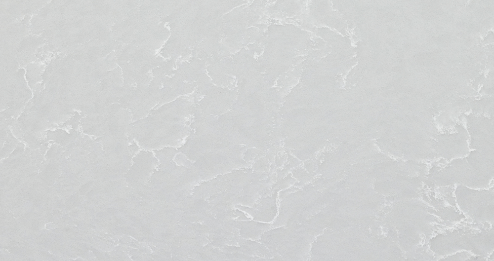 Smoked Pearl quartz slab featuring a soft grey background with delicate taupe veining for countertops in Glenview Smoked Pearl quartz slab with soft grey background and delicate taupe veining, ideal for countertops in Glenview homes