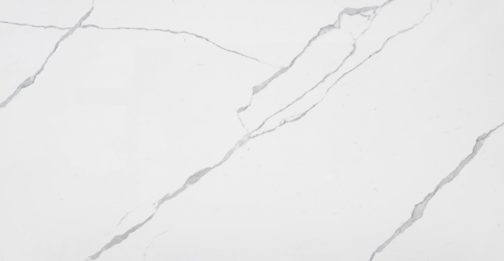 Statuario OMG porcelain slab with bright white background and minimal grey veining for countertops in Glen Ellyn Statuario OMG porcelain slab with bright white background and minimal grey veining, ideal for countertops in Glen Ellyn homes
